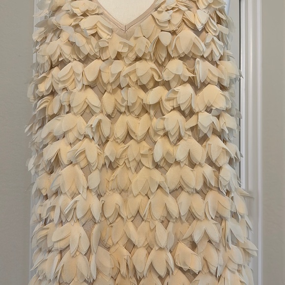 Cream Colored Flower Front Dress - Picture 3 of 12